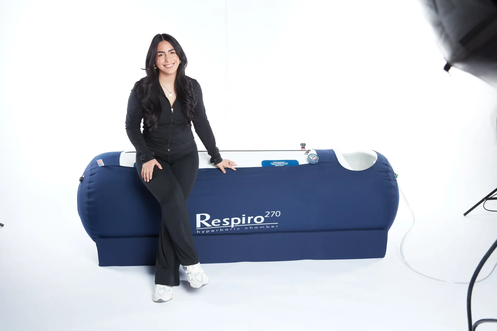 OxyHealth Respiro 270 hyperbaric chamber showing ease of entry and comfortable interior