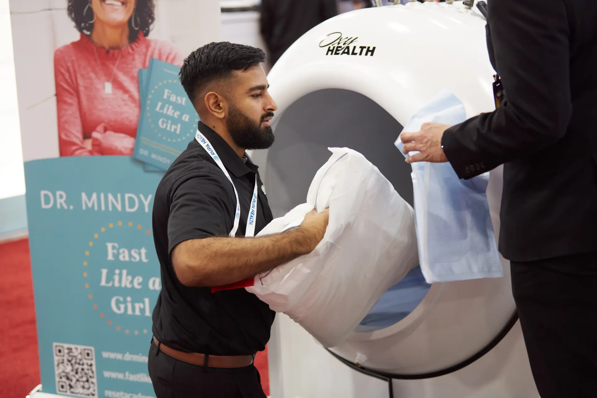 OxyHealth hyperbaric chambers on display at A4M 2024 industry conference
