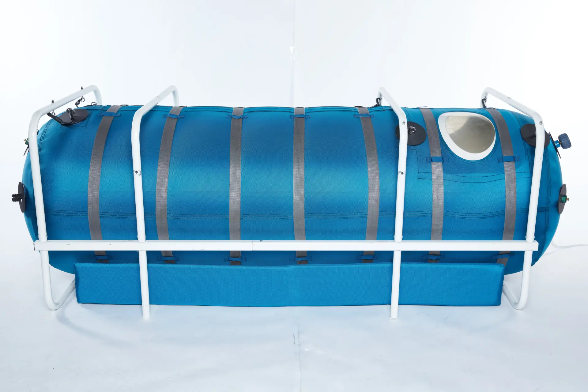 OxyHealth Quamvis 320 portable hyperbaric chamber with external steel frame