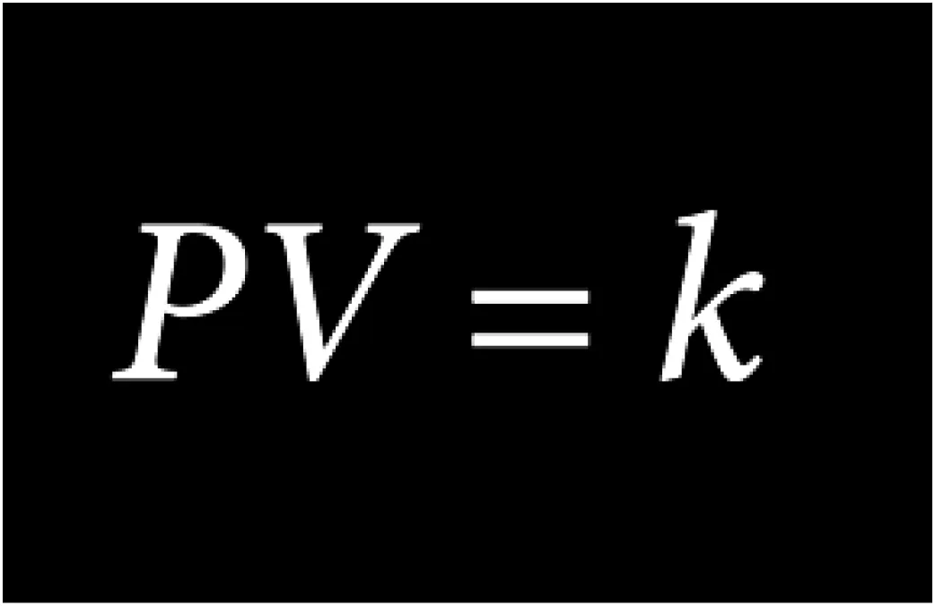Diagram illustrating Boyle's Law showing gas volume decreasing as pressure increases