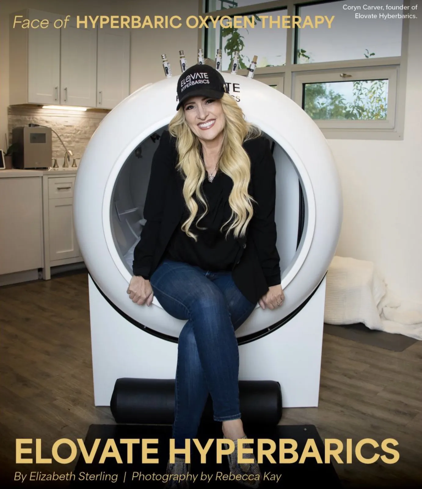 Coryn Carver founder of Elovate Hyperbarics sharing her healing journey with hyperbaric oxygen therapy